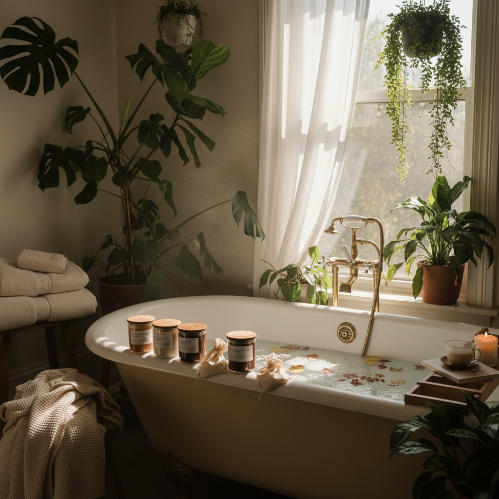 Relaxing bathtub scene