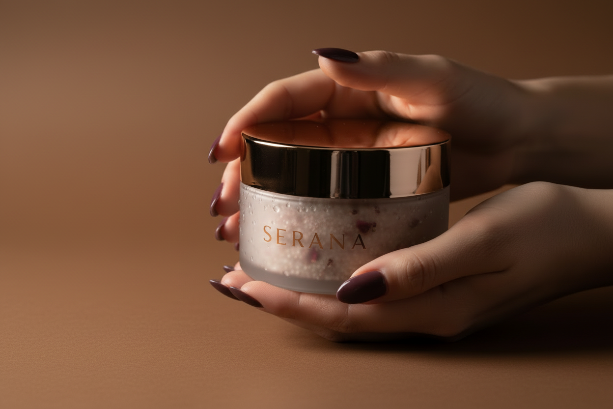 Serana Cream Jar with Light Bronze Background