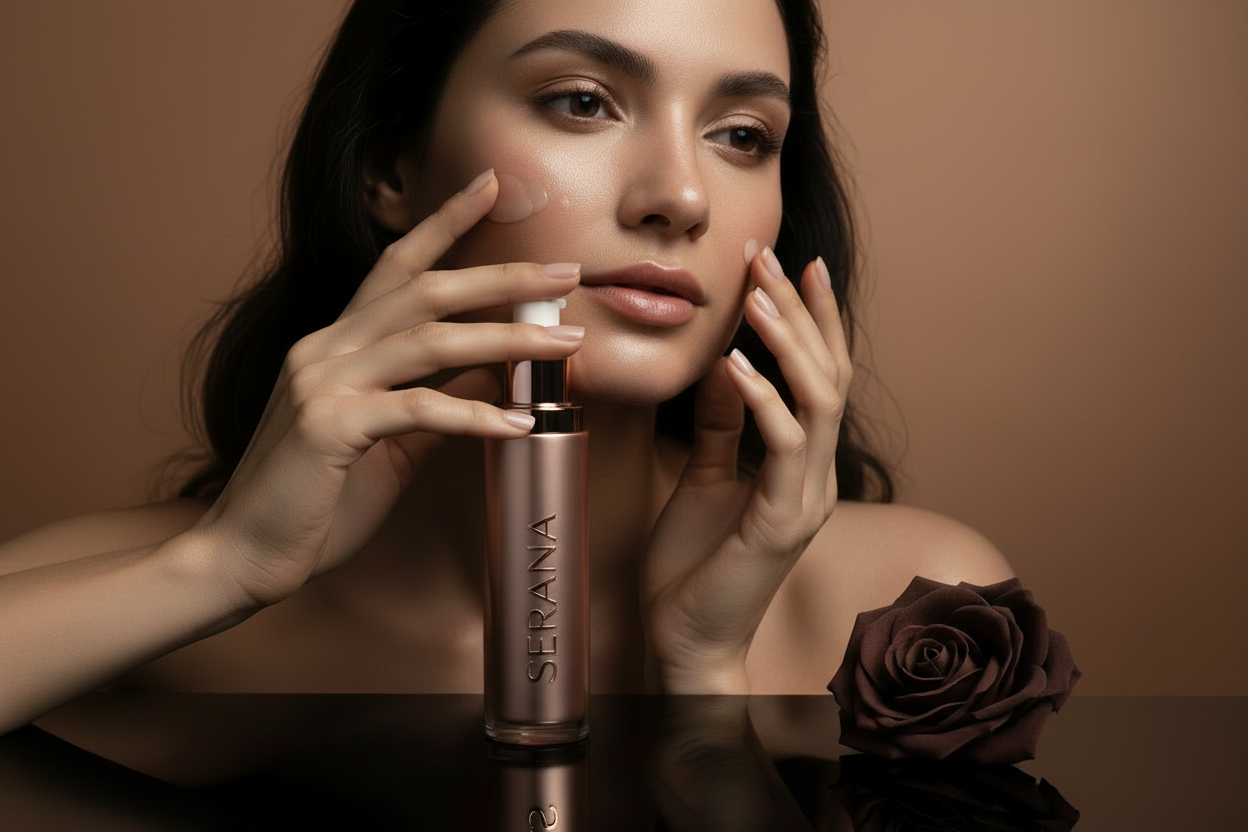 Serana Serum with Light Bronze Background